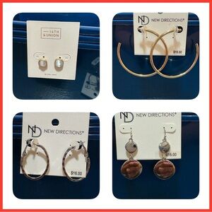 Elegant Gold and Silver Earring Set